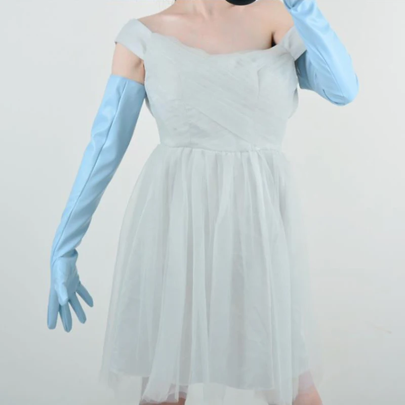 Lange Handschuhe, glänzendes Leder, PU, 61 cm, 60 cm, Kunstlack, Tierdruck, Schlangenleder, Grün, Silber, Python, modische Damen-Sexy-Fäustlinge, Cosplay – Detail 9