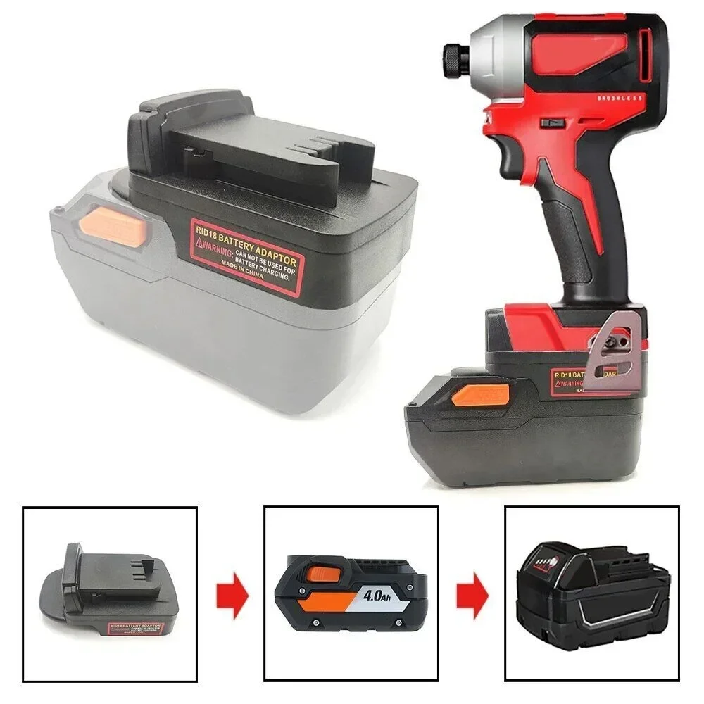 Battery Adapter Converter For RIDGID & For AEG 18V lithium Battery Convert to For Milwaukee 18V lithium Battery Power Tool Drill for aeg ridgid 18v li ion tool converter for makita 18v li ion battery adapter power tool accessory（without battery and tool）