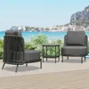 Outdoor 3-Piece Conversation Seating Set - Low Slung Comfort, Lightweight Aluminum Frame, Water-Resistant 6.25" Thick Cushions 1
