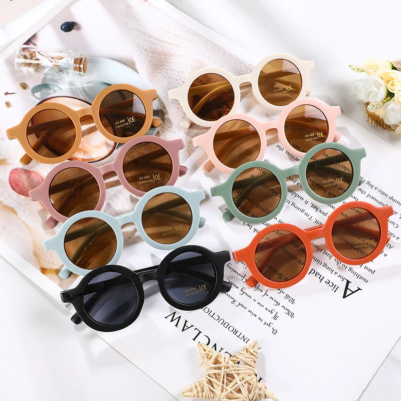 Korean Cute Round Sunglasses For Kids Girls Boys Children's Sun Glasses Uv400 Protection De Sol