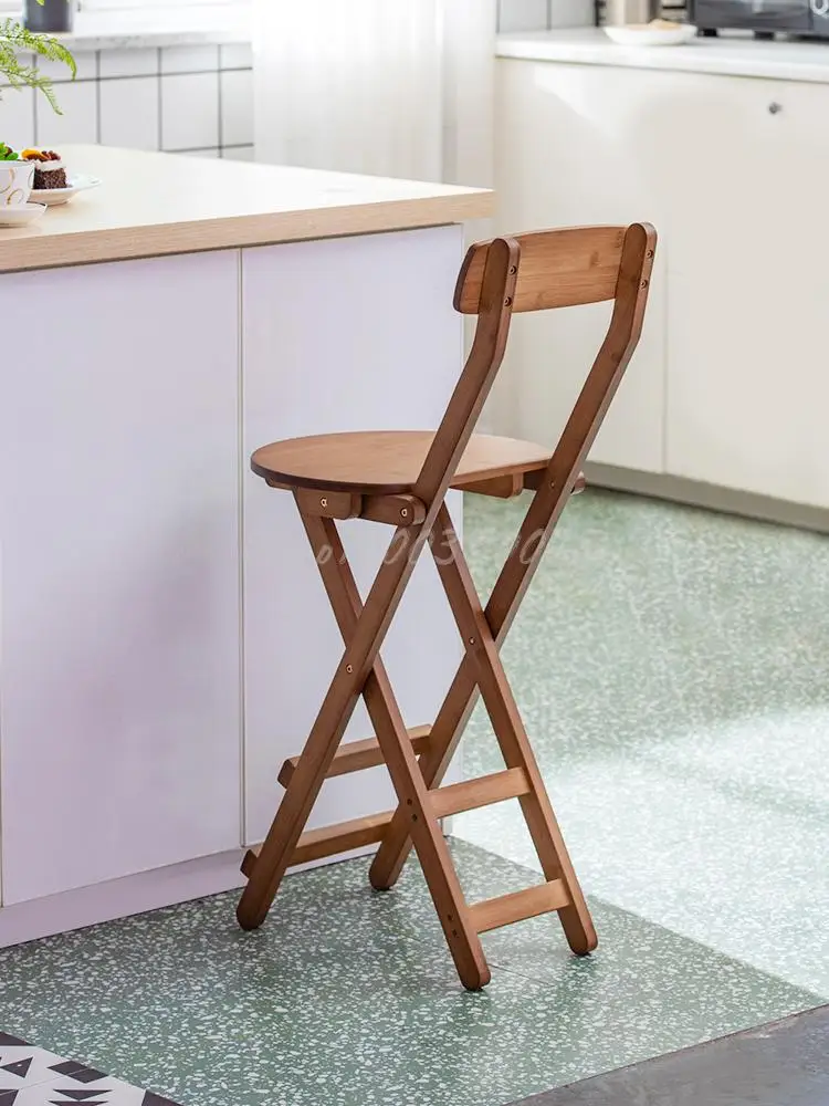 Taburete plegable de haya, silla plegable de madera maciza para el hogar,  comedor, cocina, bar