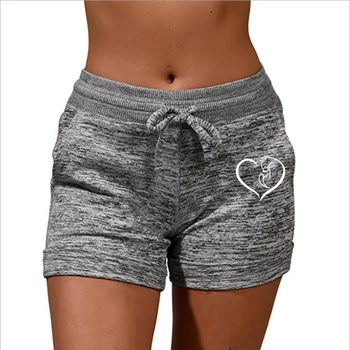 Summer Women's Shorts Printing Elastic High Waist Casual Sport Fitness Running Oversize Female Sweatpants 3