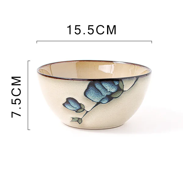 Piatto piano in ceramica con motivo floreale multicolore AQABA