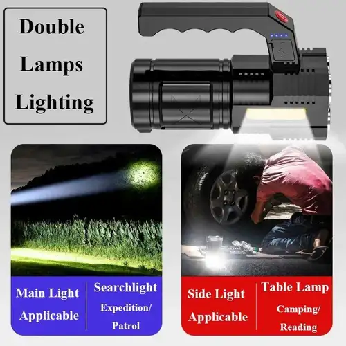 High Power Led Flashlights Quad-core Powerful Flashlight USB Rechargeable Led Flashlight Camping Ultra Bright Torch Flightlight - Image 4