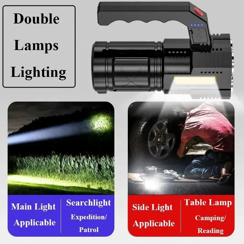 High Power Led Flashlights Quad-core Powerful Flashlight USB Rechargeable Led Flashlight Camping Ultra Bright Torch Flightlight - Image 4