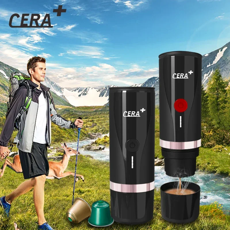 Portable Black Electric Coffee Machine Automatic Manually Operated Portable Espresso Coffee Machine 3