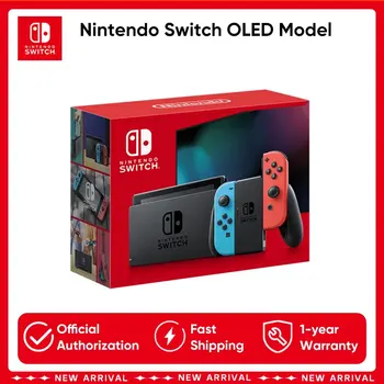 Modello OLED originale Nintendo Switch Set bianco Vivido schermo OLED da 7 pollici Archiviazione interna da 64 GB Supporto ampio e regolabile
