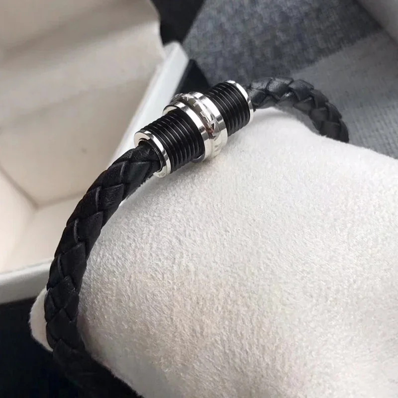 PJS 3 Colors MB High Quality Bracelet Rubber Luxury Stainless Steel Magnet Buckle Trendy And Fashionable Classic With Box Set