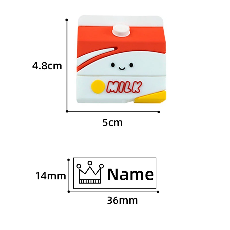 Name Stamp DIY For Student Name Seal Juice Cake Coffee Kitchen Food Simulation Kitchenware Play Pretend Play Montessori Toys