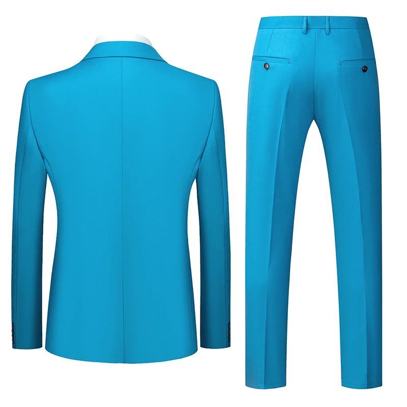 Mens Suit (Blazer and Pant) Men Formal Business Banquet Groom Wedding Suit 2Piece Large Size 6XL Pure Color Male Slim Fit Tuxedo Dress Set