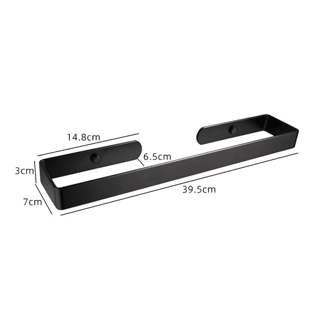  Toallero negro para toallero sin perforación, colgador de  toallas adhesivo montado en la pared, aluminio para inodoro y cocina, 19.7  in : Hogar y Cocina