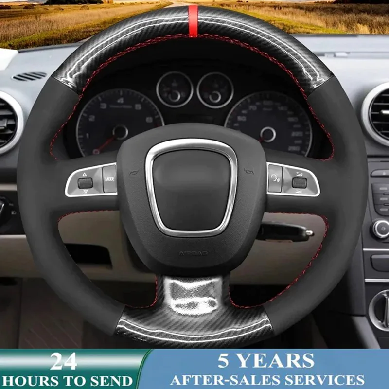 Customized Original Car Steering Wheel Cover Non-slip Suede Leather Braid For Audi A3 (8P) A4 (B8) A5 A8 A8 L Q7 RS 4 S4 S5 S6