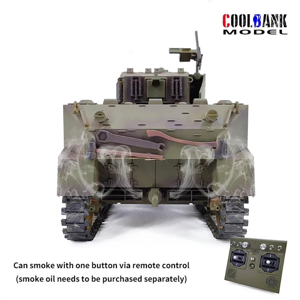 1/16 RC Tank U.S. M5A1 Stuart Light Tank Model 2.4G Military Vehicle Remote Control Crawler Tanks with Sound and Light Toy Boy 4