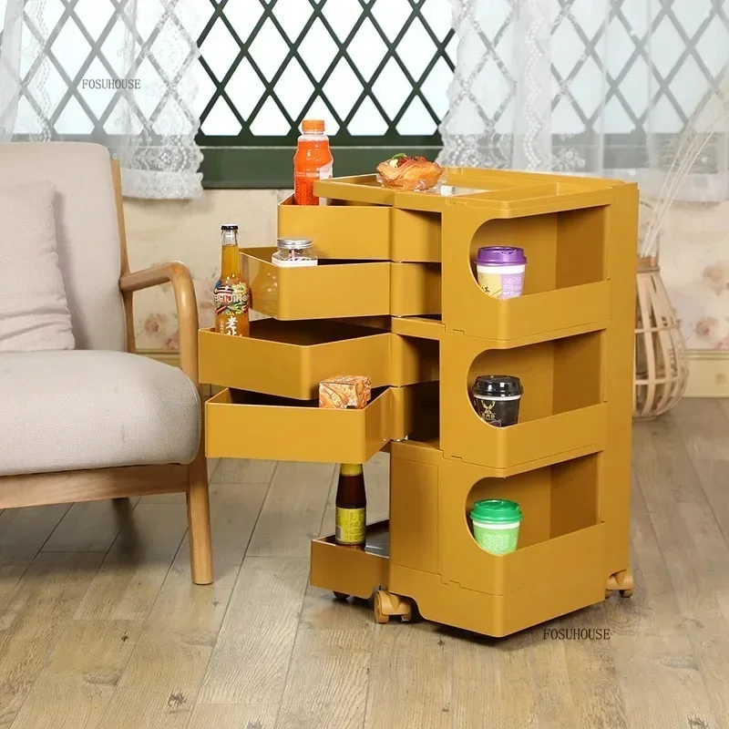 Night Stand Rotary Storage Plastic Creative Bedside Tables for Bedroom Furniture Nordic Mobile Bed Side Table with Drawer d