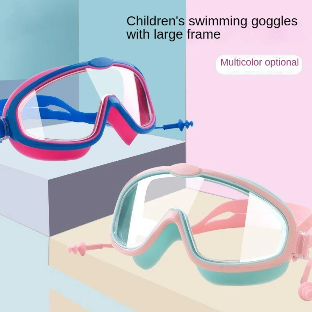 

Outdoor Swim Goggles Earplug 2 in 1 Set for Kids Anti-Fog UV Protection Swimming Glasses With Earplugs for 4-15 Years Children