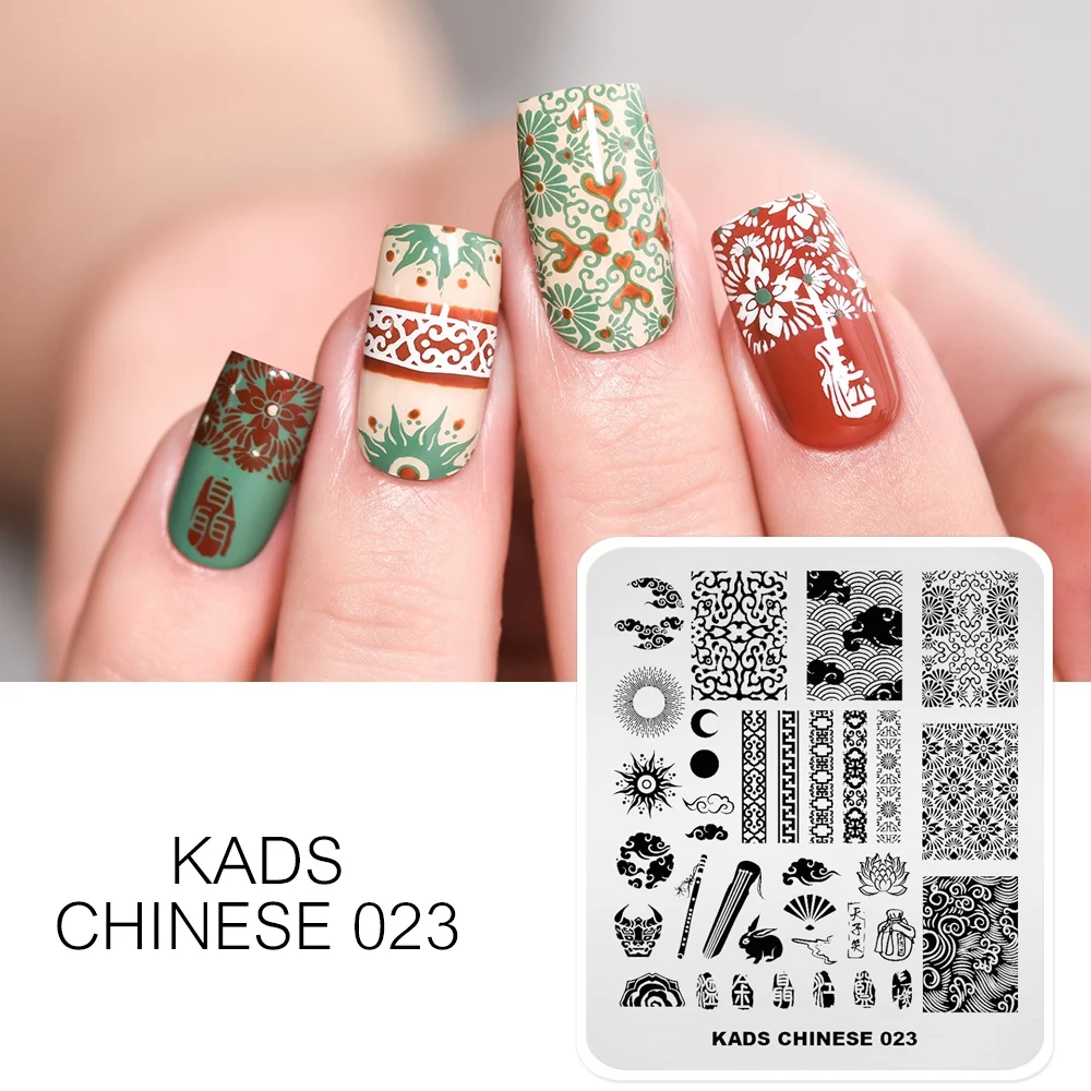 Nail stamp Designs Stamping Plates Chinese Style Nail Art Stamping Template Manicure DIY Stamp Polish Nails Stencil Tools 5