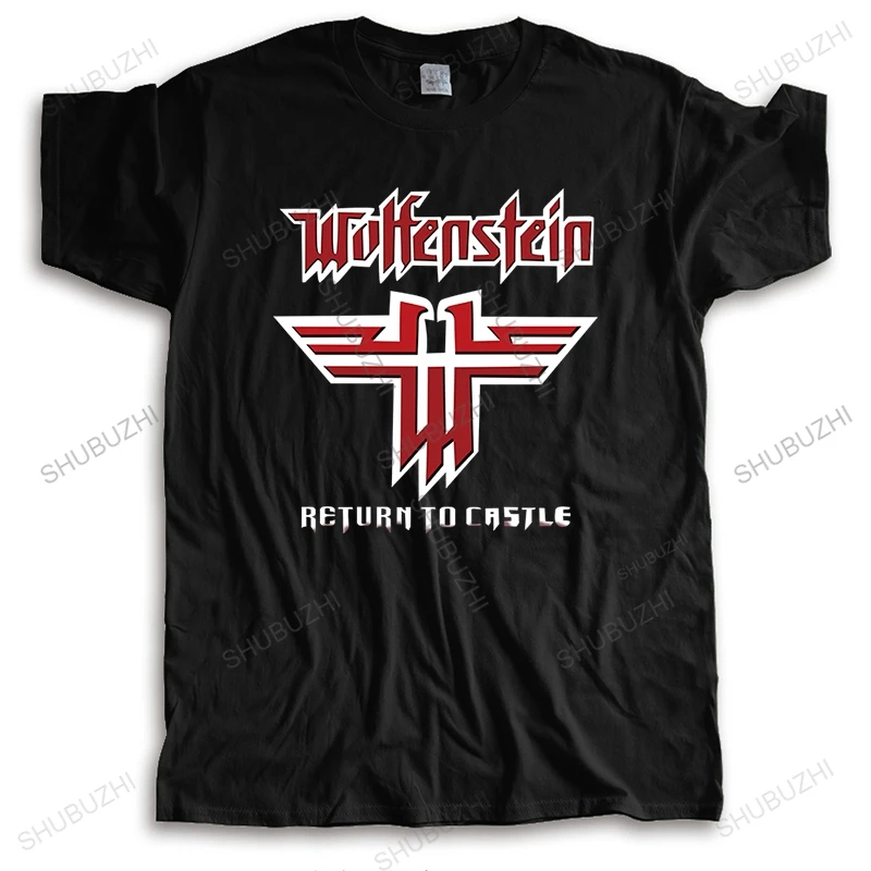 Vendita Calda Homme Estate T-Shirt Marca O-Collo Magliette Rare!! Wolfenstein Logo Famoso Video Fashion Cotton Unisex Teeshirt Euro Size