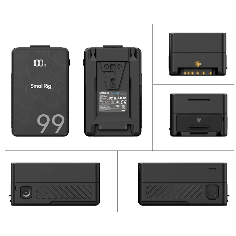Smallrig-ミニVマウントバッテリーvb99se,99wh急速充電,6800mah