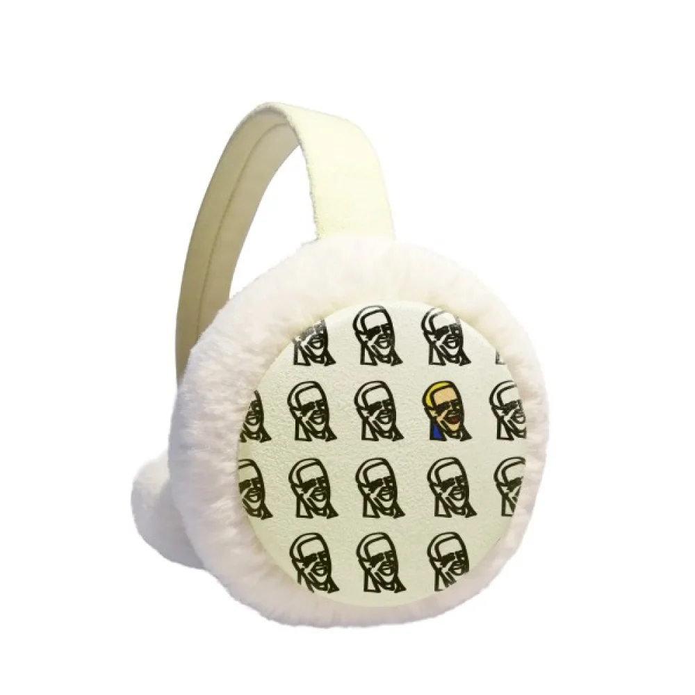 

USA President Person Joseph Colorful Repeat Ear Warmer Cable Knit Furry Fleece Earmuff Outdoor