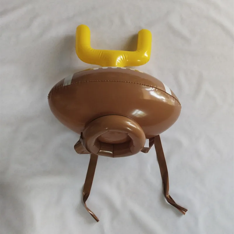 1pc brown Inflatable Ring Children's Game Throwing Rings Parent Child Interactive Entertainment Football Cap Top Toy Large