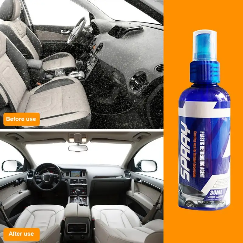 

30ml Automotive Interior Plastic Parts Retreading Paint Care Refurbishment Agent Instrument Panel Plastic Wax Cleaner