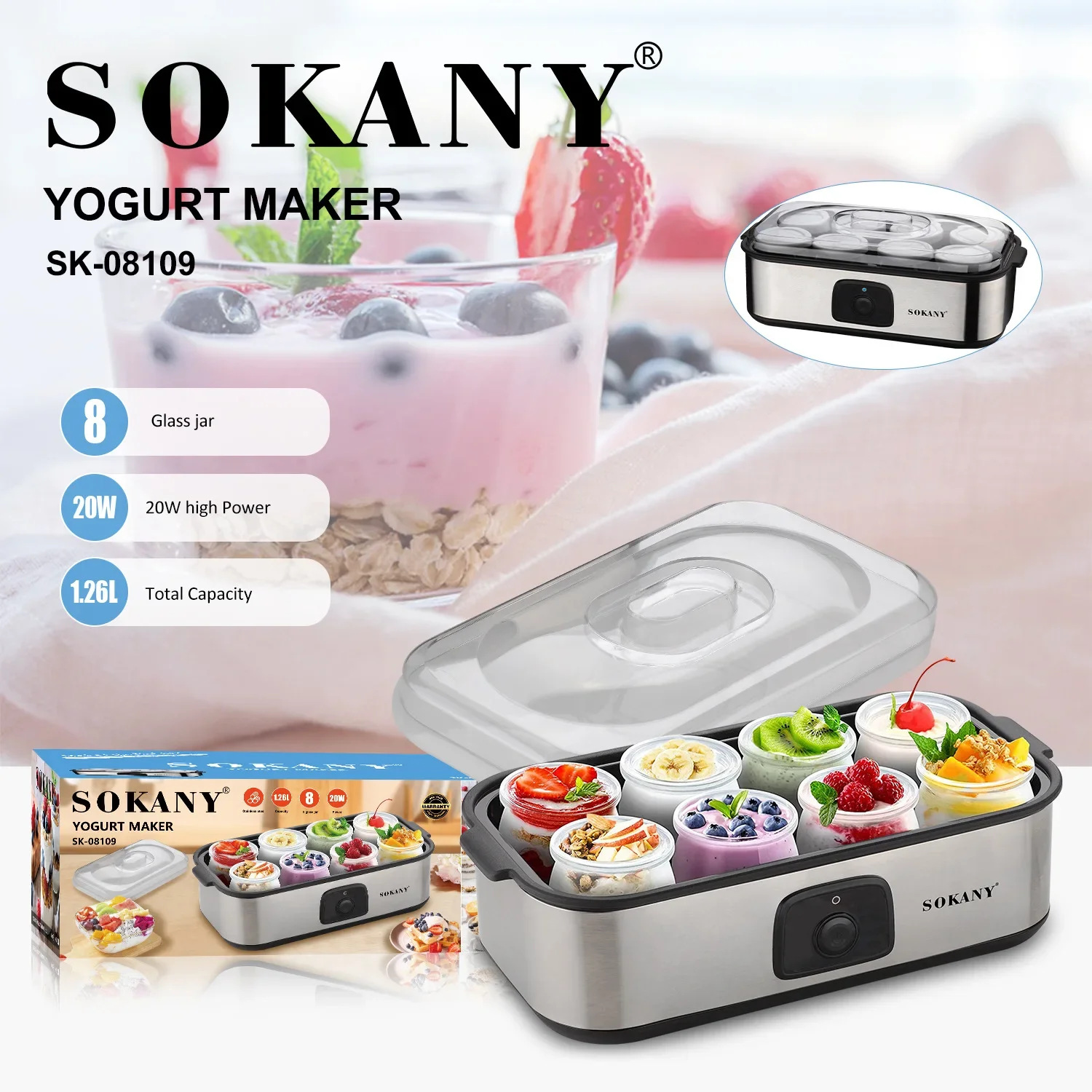 Appliances Yogurt Processing Lifestyle Appliances Home Kitchen Stainless Steel 8 Cups Yogurt Maker Machine