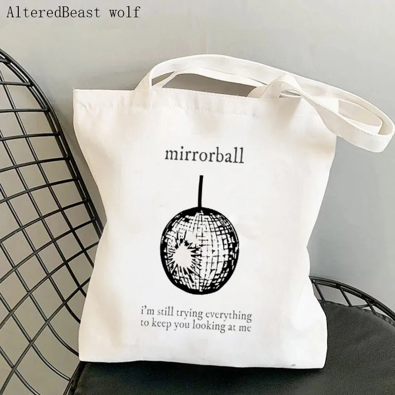 Women Canvas Shoulder bag Manatee Yin And Yang Dugong Shopping Bag Students Books Bag Harajuku Shopping Handbags Tote For Girls