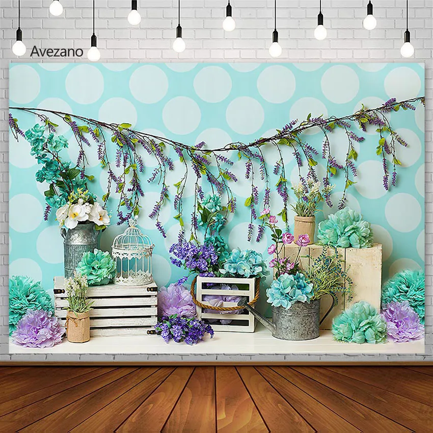 

Avezano Garden Flowers Photography Background Girl Birthday Phortrait Decor Cake Smash Backdrops Photo Studio Photozone Props