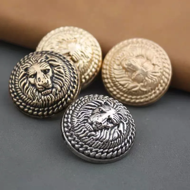 20PCS/Lot Fashion Metal  Lion Head Button British College Style Retro Suit Coat Windbreaker Shirt Hand-stitched Button Decorativ 5