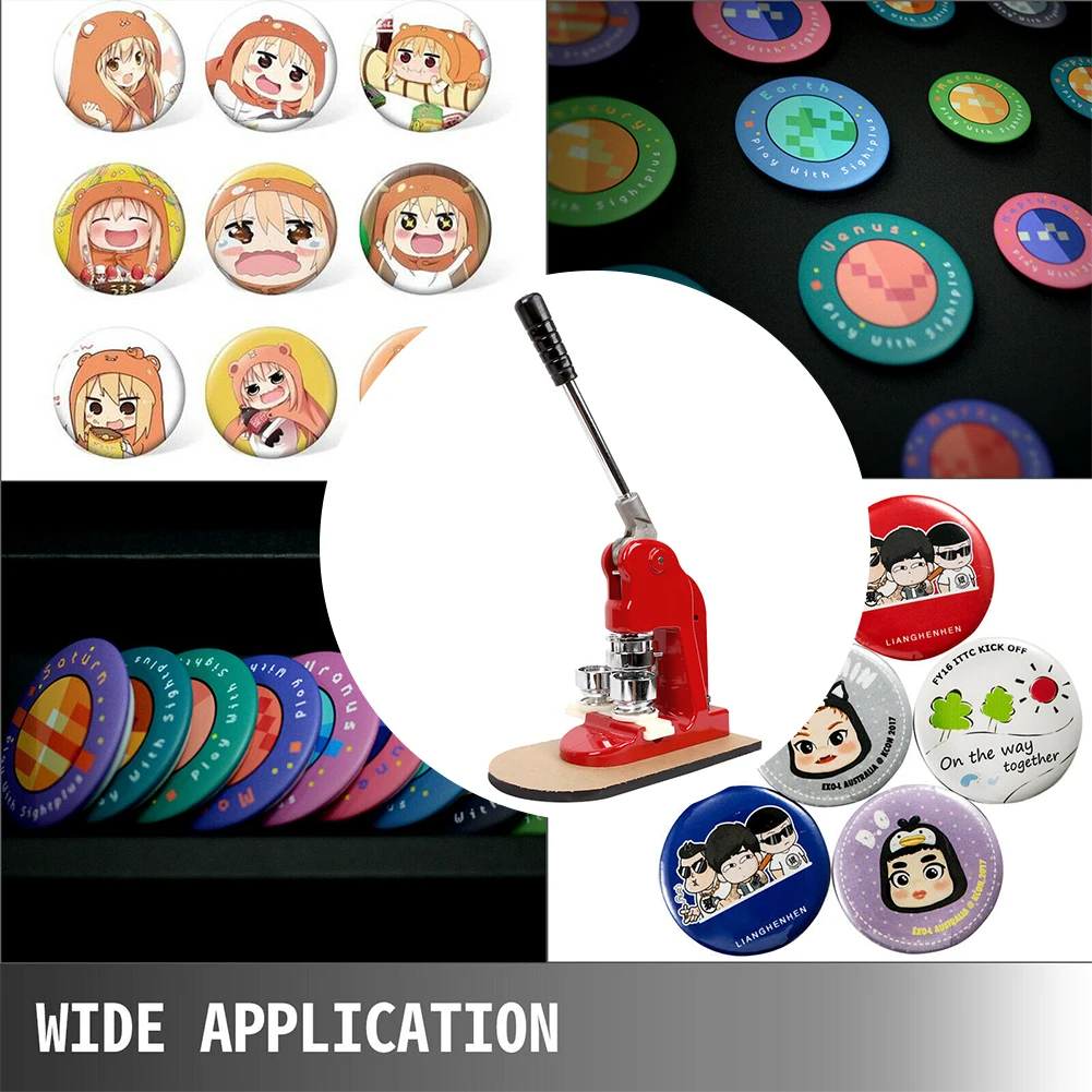 25mm 32mm 1.25" Button Badge Maker Machine with 1000 Buttons Making Kit Bags Badge Maker
