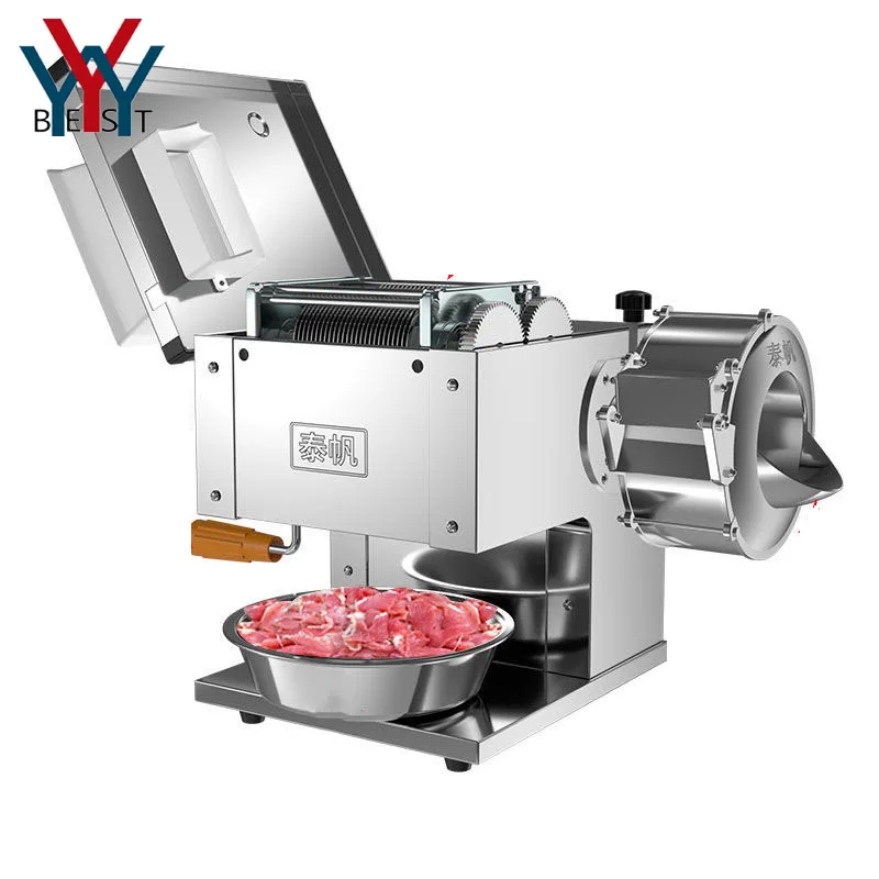 

Коммерческое электрическое измельчение свежего мяса, тонкий ломтик, квадратное мясо, измельченная рыба, двойное автоматическое измельчение овощей и minci