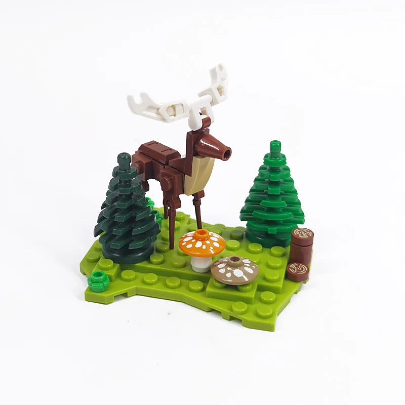 Weihnachtsthemen-MOC-Kleinbausteinmodelle - Feiertagsornamente Schlitten Schneemänner Rentiere Weihnachtsbäume - Einzigartige Geschenke – Detail 2