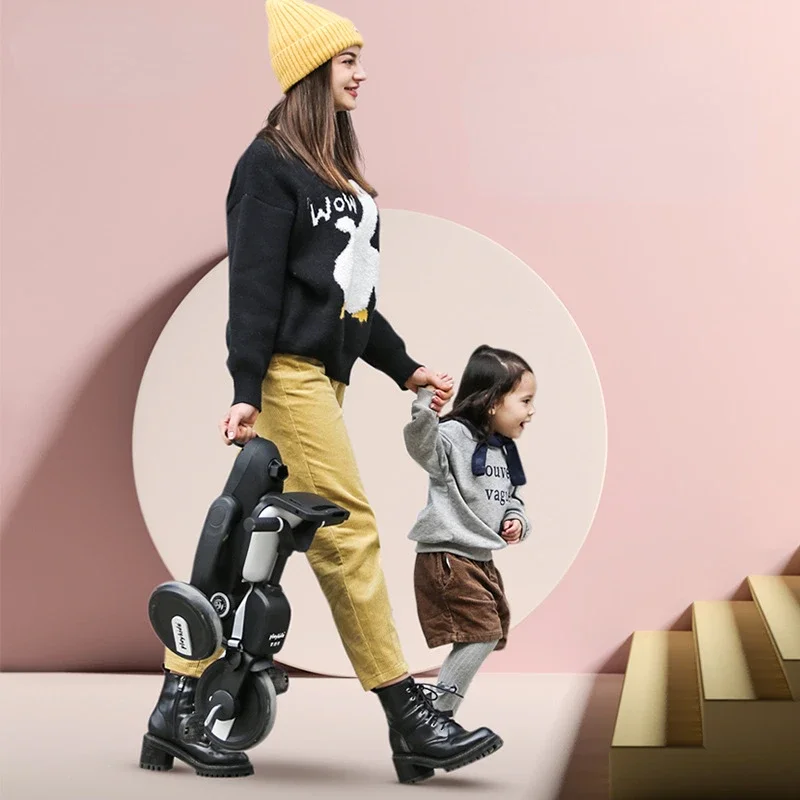 Children's Tricycle Multifunction Folding Baby Strollers Three Wheel Strollers Bidirectional Pram for Kids Trolley Baby Carriage