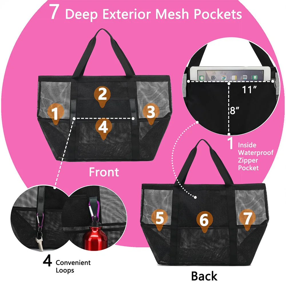 Large Mesh Beach Tote Bag 6