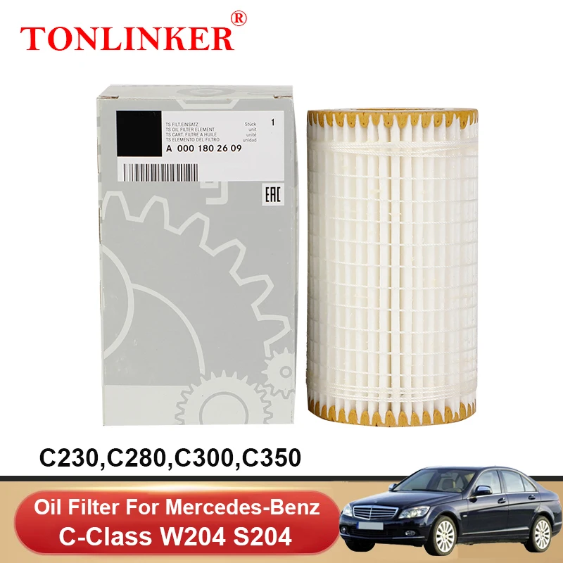 

TONLINKER Oil Filter A0001802609 For Mercedes Benz W204 S204 2007-2011 C230 C280 MT C300 C350 AT A1121840525 Car Accessories