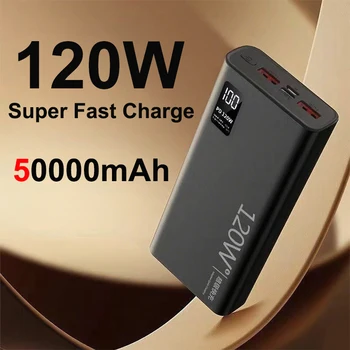 Power Bank 50000mAh con batteria esterna Powerbank a ricarica super veloce PD da 120 W per iPhone Samsung Huawei Xiaomi Poverbank