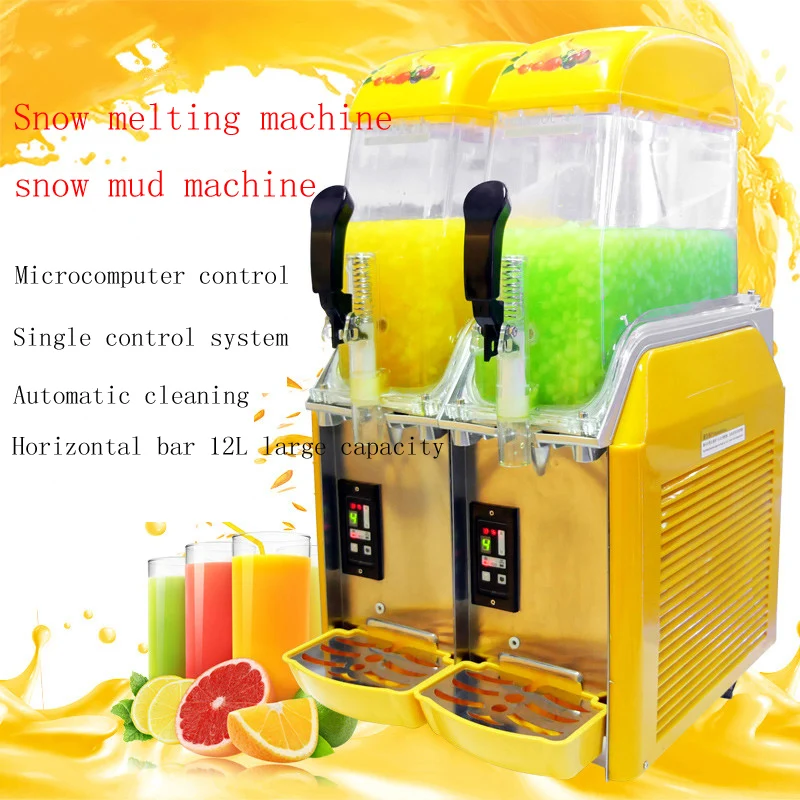 Commercial Slushy Machine Double Tank Smoothie Maker Electric Snow Melting Machine Smoothie Granita Machine