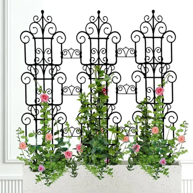 Dekoratív Kerti Kerítés 10Db Leszerelhető Szegély Beltéri Növényi Rácsok Cserepes Növények Mászáshoz - Image 5
