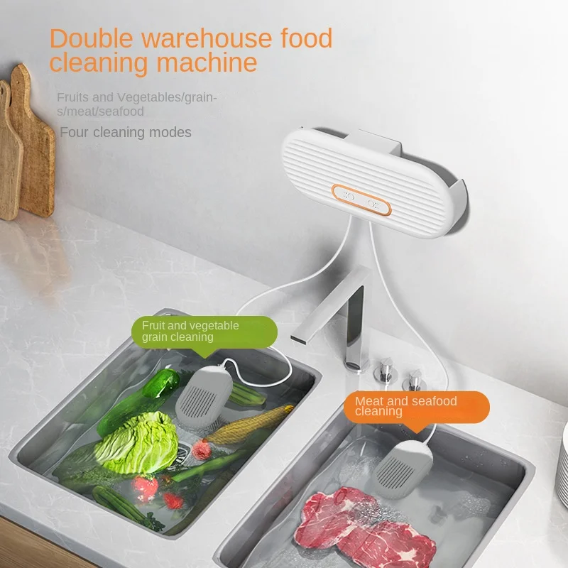 New Food Washing Machine Household Meat, Fruits and Vegetables Wall Mount Desktop Convenient Cleaner Kitchen Cleaning Machine