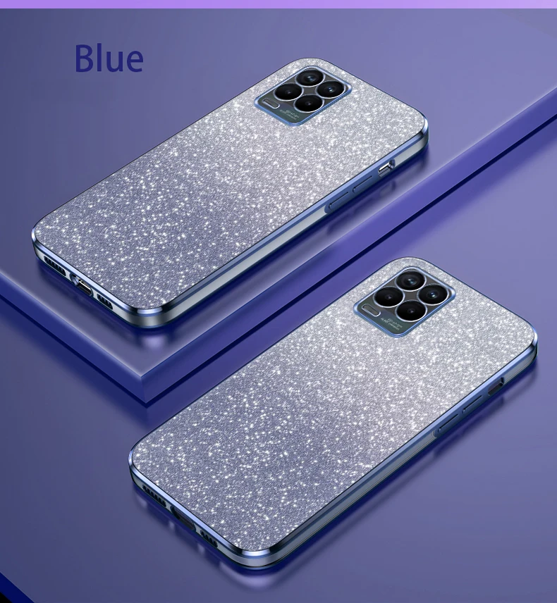 حافظة لينة من البولي يوريثان لهواتف OPPO Realme 8 ، 4G ، ترف ، بالكهرباء ، بريق ، غطاء خلفي شفاف ، Realme 8 Pro