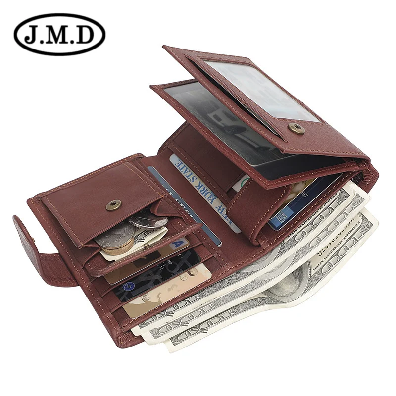 

Fashion Leather Wallet Male rfid Anti theft Brush Multi card Cow Leather Wallet Handbag Change Bag