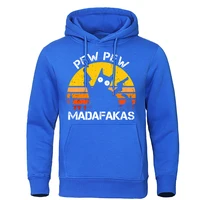 Pew Pew Madafakas Cat With Two Guns Print Tshirt Cotton O-Neck T Shirts Men Hip Hop High Quality Top Sport Summer Tshirts Male 2