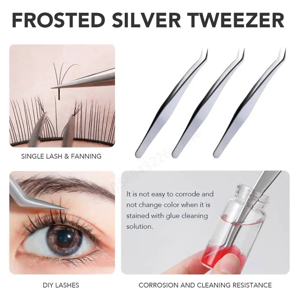 Gollee High Precision Eyelash Tweezers Single Lash & Fanning DIY Lashes Corrosion And Cleaning Resistance Gollee Lash Tweezers 3