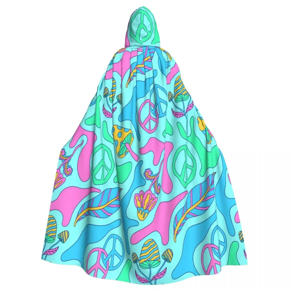 

Trippy Psychedelic Hooded Cloak Polyester Unisex Witch Cape Costume Accessory