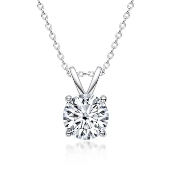 1 2 3 5 Carat Moissanite Necklace For Women Sterling Silver Plated D Color Diamond Engagement Wedding Necklace Fine Jewelry 2