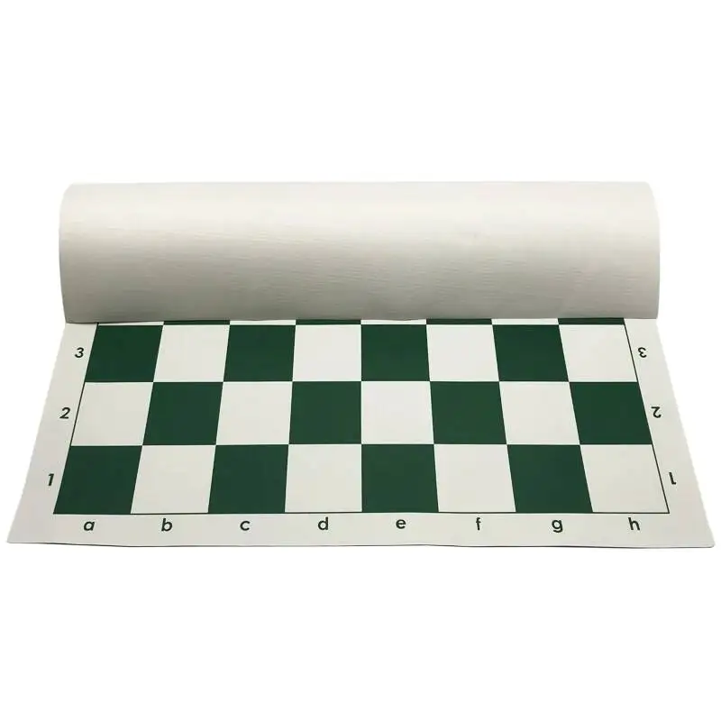 새로운 고품질 체스판 세트 51*51cm 녹색 PVC 소재 체스 세트 게임 액세서리 휴대용 소프트 표준 보드 게임 qenueson