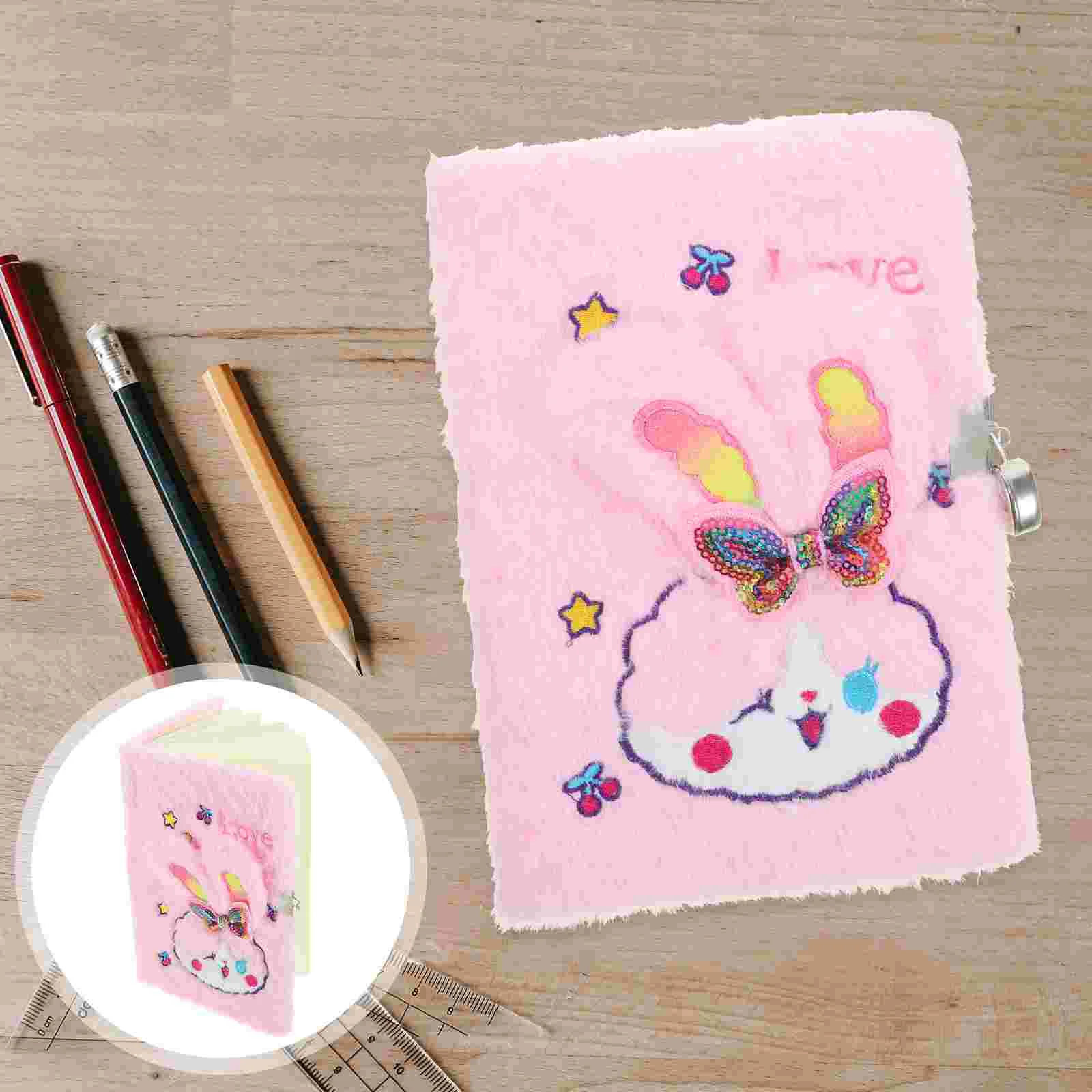 Kawaii Notebook Planner Cute Cartoon Rabbit Pattern Writing Book Plush Note Book Agenda Daily Pianning Meno Office Supply