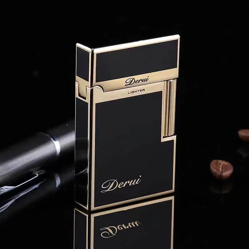 Derui Metal Gas Lighter Creative Windproof Grinding Wheel Butane Lighter Men's Fun Gift Cigarette Accessories Tool Gift butane gas lighter cigarette lighter
