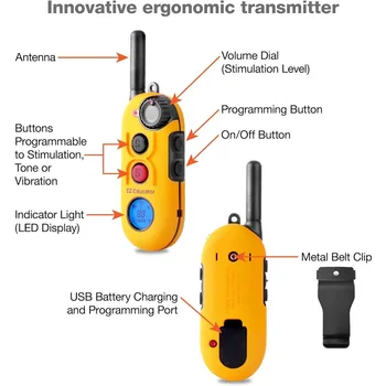 Electronic Training Collars 1/2 Mile Dog Training Collar with Remote, Safe Humane Vibration Stimulation,Waterproof,Dog Collars 4