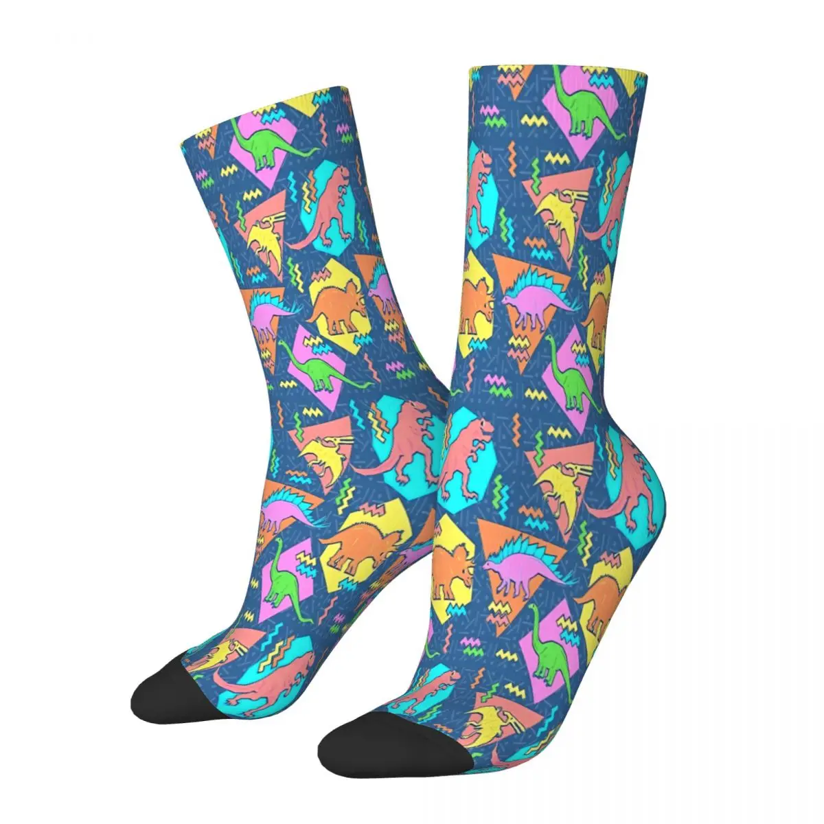 

Nineties Pattern Dinosaur Socks Male Mens Women Autumn Stockings Harajuku
